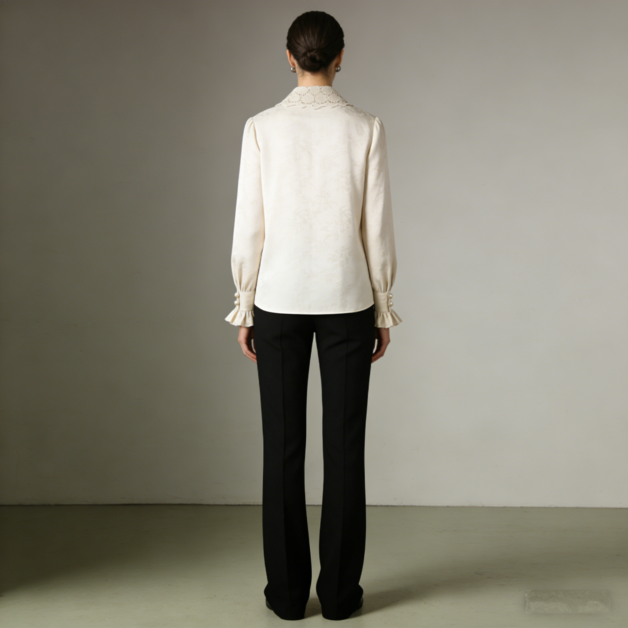 Seraphina Lace Collar Satin Blouse: The Vintage Victorian Dream Shirt