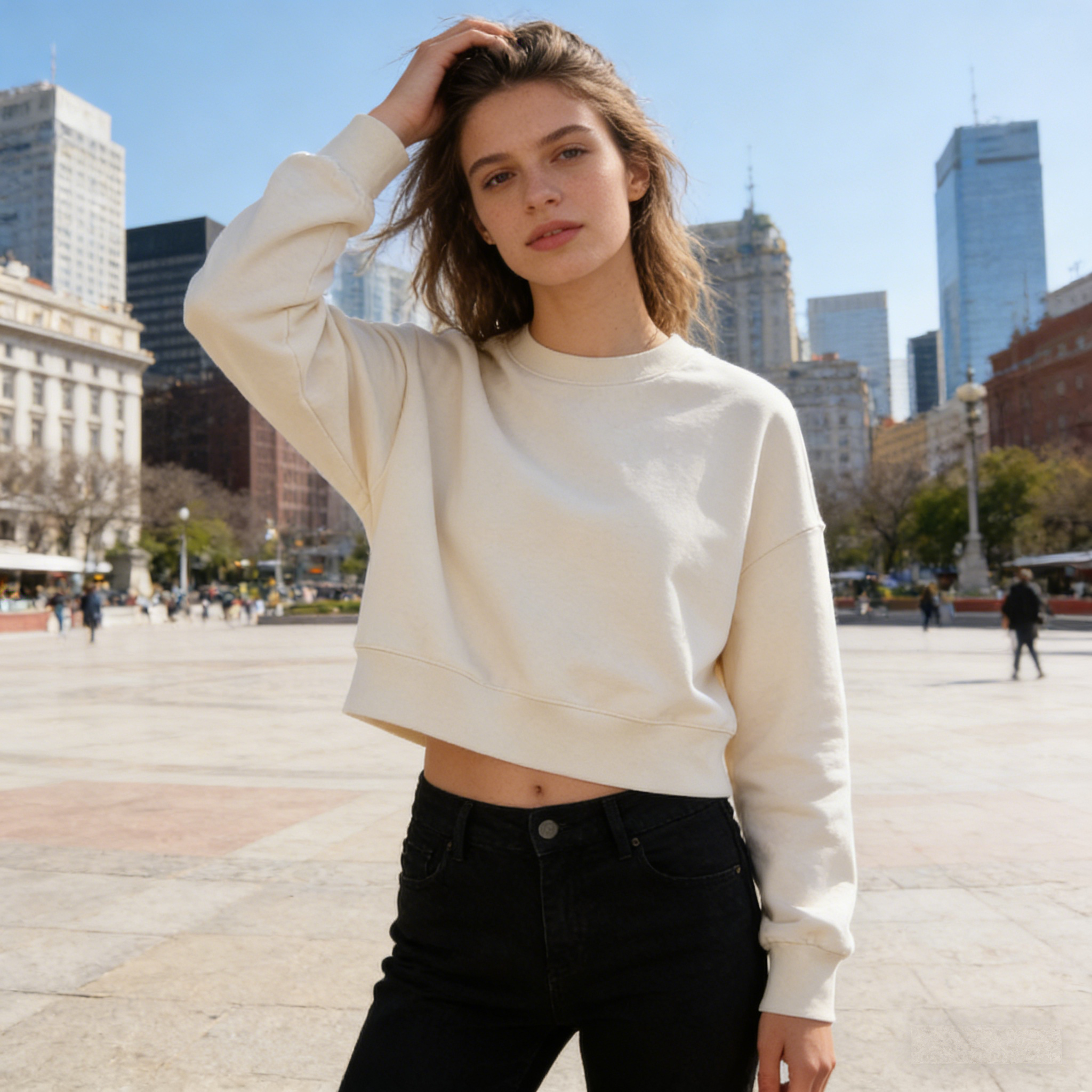 CloudSoft Cropped Crewneck Sweatshirt: The Minimalist Cottage Comfort Top