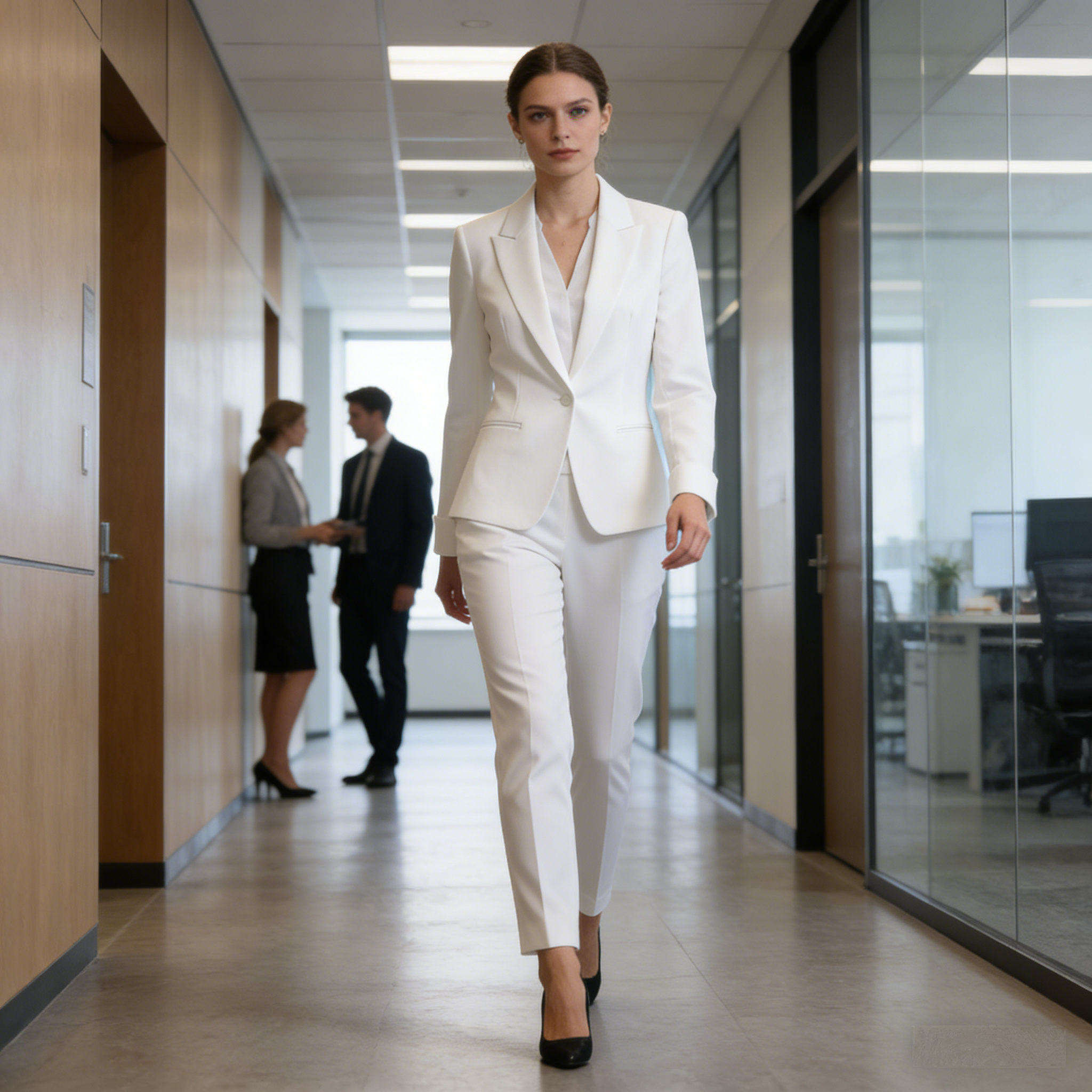 Minimalist Pearl Tailored Blazer: The Crisp White Power Jacket